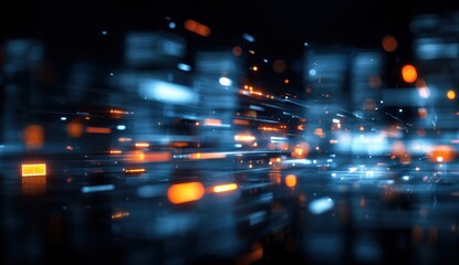 Poster - Futuristic abstract digital data stream with glowing glowing neon lights and dynamic motion effect representing technology and networking