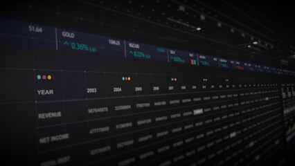 Poster - Dynamic data visuals for business info graphics, animated charts, and data-driven insights for a business meeting mock-up. Explore the world of trading, stock exchanges, and crypto