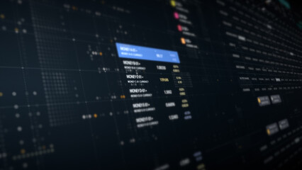 Poster - Dynamic data visuals for business info graphics, animated charts, and data-driven insights for a business meeting mock-up. Explore the world of trading, stock exchanges, and crypto