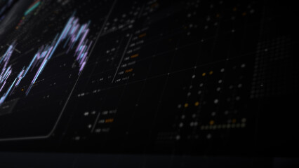 Poster - Dynamic data visuals for business info graphics, animated charts, and data-driven insights for a business meeting mock-up. Explore the world of trading, stock exchanges, and crypto