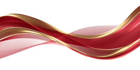Fototapete - Luxury abstract shiny burgundy wave with gold on transparent background. design element. elegant gradient gold and dark red. banner.