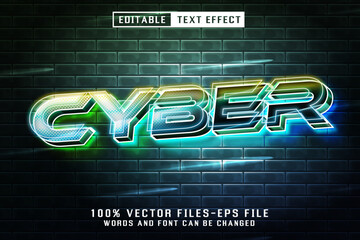 Poster - Cyber Neon Text - Editable Text Effect