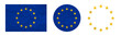 © PHOTO N LIFE - European Union Flag in Rectangle, Circle, and Star-Only Icon Styles with Paper Textured Background