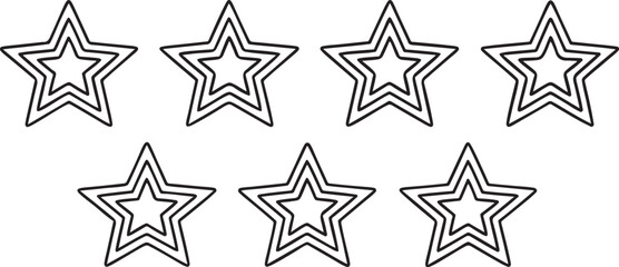Poster - Star Rating Icons, 3D golden stars, 5-star system, gradient shine, realistic review symbols for feedback, testimonial, review, ecommerce projects