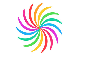 Poster - Colorful swirl rotating against a transparent background, generating a vibrant and dynamic visual with an energetic, festive feel