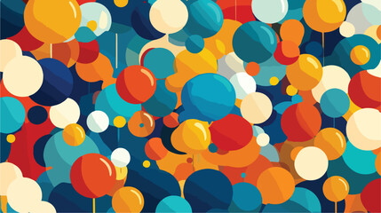 Wall Mural - colorful bubbles talk flat vector illustration
