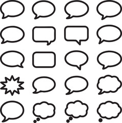 Poster - A versatile vector illustration set of comic speech bubbles and thought clouds for communication and chat