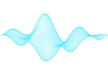 Poster - Flowing light blue wave lines running across transparent backdrop, generating sleek dynamic visual movement