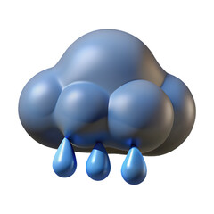 Poster - Photo of a dark blue rain cloud, isolated on transparent background