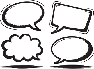 Poster - A vector set of comic speech bubbles and thought clouds for communication design