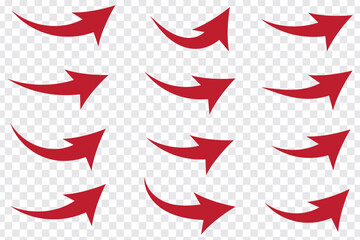 Poster - Set of curve arrows icon. Curve arrow icon eps file type transparent background. 