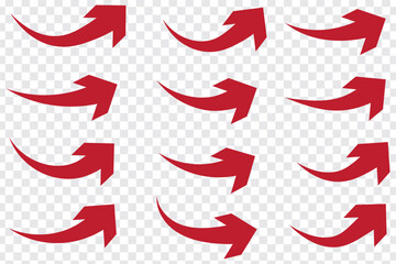 Poster -  Curve arrow direction vector. Set of curve arrow icon vector. Curve arrow icon set. Curve arrow vector illustration. Curved or arch arrow.  Curve arrows  set on transparent background.