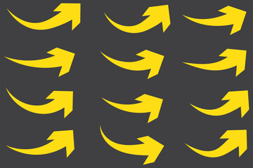 Poster -  Curve arrow direction vector. Set of curve arrow icon vector. Curve arrow icon set. Curve arrow vector illustration. Curved or arch arrow.  Curve arrows  set on transparent background.