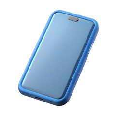 Poster - Photo of a vibrant blue smartphone with a subtle frame is isolated on transparent background