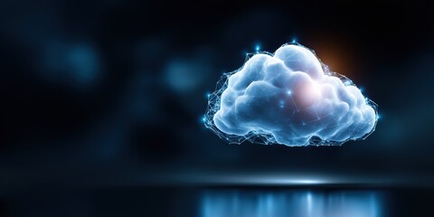 Fototapete - a cloud with a bright orange spot in the middle. the cloud is floating in the sky and he is a part o