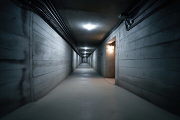 Poster - A long, dark tunnel with a light at the end. The tunnel is empty and the light is the only source of illumination