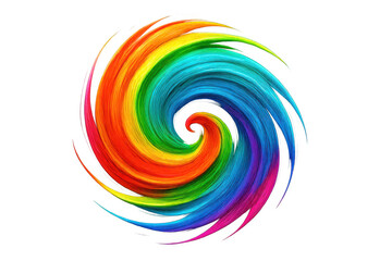 Leinwandbilder - Colorful swirl creating a vortex with transparent background, perfect for creative projects needing a vibrant and dynamic element