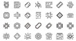 © naufal - Monochrome Outline Digital Component Circuit Board Processor Vector Icon Set for Technology Hardware and Computing Engineering Designs