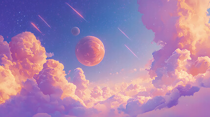 A beautiful sky with a pinkish purple hue and a few clouds