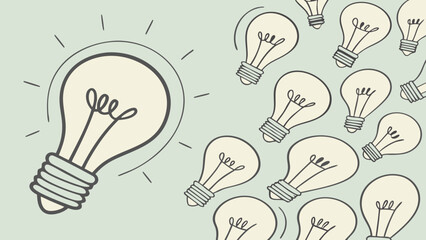Poster - Light bulb ideas vector illustration concept for creative thinking and innovation design element symbol art
