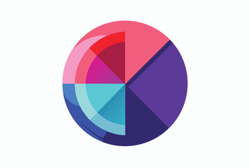 Poster - Abstract circular composition with colorful geometric shapes on a white background illustrating concepts