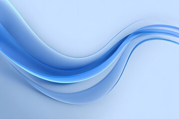 Poster - A blue ribbon-like wave with a smooth, flowing, and curved design.