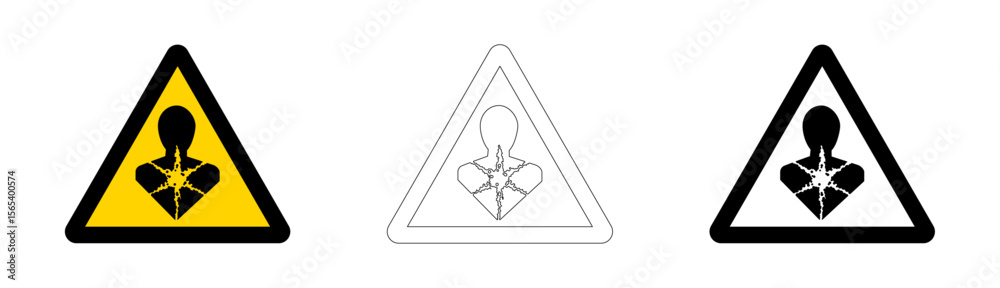 Warning Health hazard sign in vector format Stock Vector | Adobe Stock