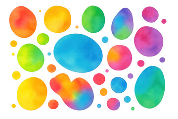 Leinwandbilder - Watercolor stains spreading across transparent background, featuring rainbow-hued splatters creating vibrant abstract design with artistic, colorful overlapping elements