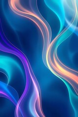 Poster - Abstract background featuring smooth, curved neon illuminated gradients
