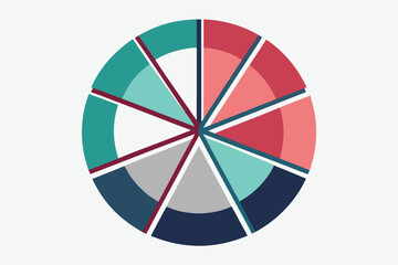 Poster - Modern and colorful pie chart illustrating data analysis and business insights in a clean minimalist style