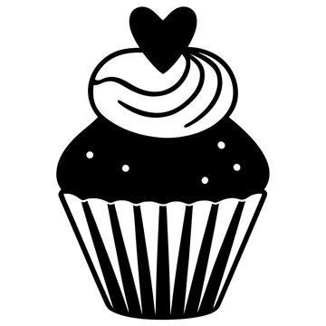 Cupcake with heart topper  Icon Romantic Love Symbols, Hearts, Cupid, Gifts & Celebration Graphics