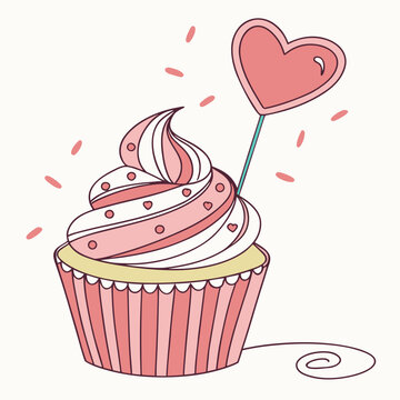 Cupcake with heart topper  Icon Romantic Love Symbols, Hearts, Cupid, Gifts & Celebration Graphics