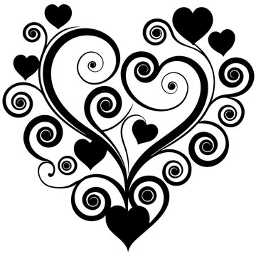 Swirls and hearts  Icon Romantic Love Symbols, Hearts, Cupid, Gifts & Celebration Graphics