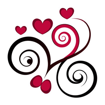 Swirls and hearts  Icon Romantic Love Symbols, Hearts, Cupid, Gifts & Celebration Graphics