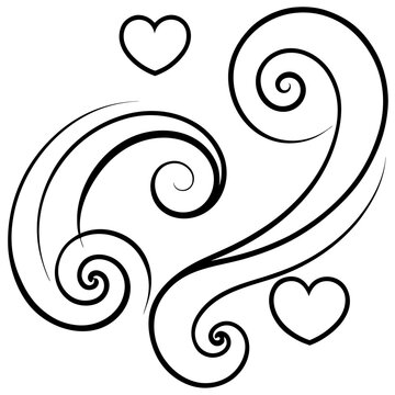 Swirls and hearts  Icon Romantic Love Symbols, Hearts, Cupid, Gifts & Celebration Graphics