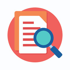 Leinwandbilder - Document search icon with magnifying glass and paper