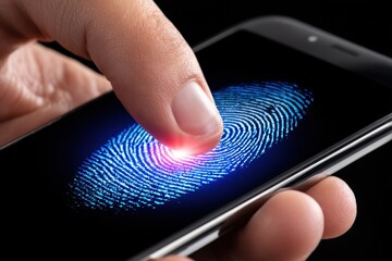 Poster - Fingerprint scanner technology demonstrates biometric security for personal devices