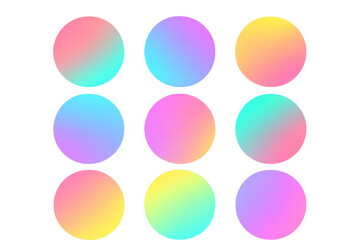 Aufkleber - Gradient circles forming dynamic multicolored pattern, showcasing contemporary design element against transparent background