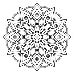 Poster - Abstract floral vector art: a seamless round ornamental flower pattern design