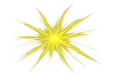 Poster - Bright yellow starburst shining with radiating lines on a transparent background, perfect for graphic design projects