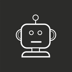 Fototapete - Robot Icon vector logo in black and white background. inspirational logo, Smart Artificial Assistant for Automation icon, Machine Learning, and Digital Tasks