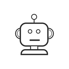 Fototapete - Robot Icon vector logo with white background. inspirational logo, Smart Artificial Assistant for Automation icon, Machine Learning, and Digital Tasks
