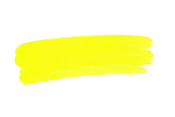 Fototapete - Vibrant yellow paint brush stroke isolated on transparent background, adding a pop of color to designs