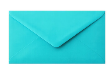 Poster - Closed light blue envelope isolated on transparent background, symbolizing traditional mailing and communication