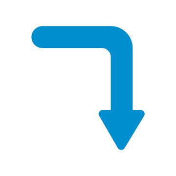 Blue Arrow Pointing Downward Illustration On A Dark Black Background Design