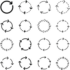 Leinwandbilder - Collection of circular arrows in various styles for design and infographic elements