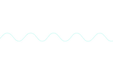 Poster - Simple light blue sine wave oscillating horizontally on a transparent background, ideal for technology or scientific projects