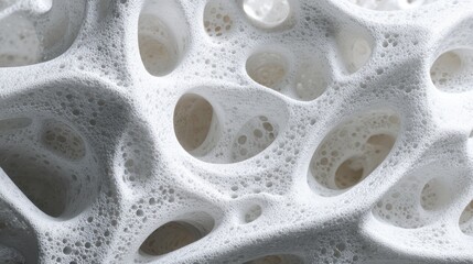 Poster - Abstract foam structure creating intricate shapes in white color