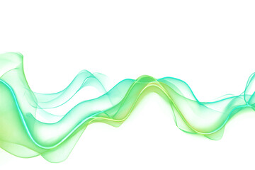 Fototapete - Abstract neon wave on transparent background. green glowing wavy line. design element. energy. ecology. movement.