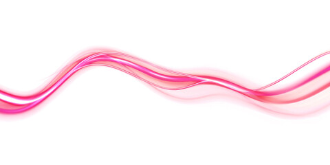 Fototapete - Abstract neon wave on transparent background. pink glowing wavy line. design element. energy. movement.